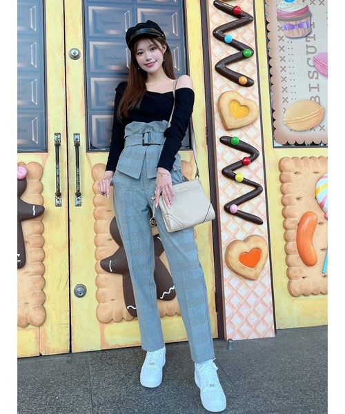 DURAS（デュラス）の「コルセット付きテーパードパンツ（その他パンツ・レディース・ライトベージュ/ブラック/チェック・FREE）」の17枚目の写真