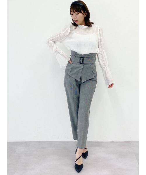 DURAS（デュラス）の「コルセット付きテーパードパンツ（その他パンツ・レディース・ライトベージュ/ブラック/チェック・FREE）」の22枚目の写真