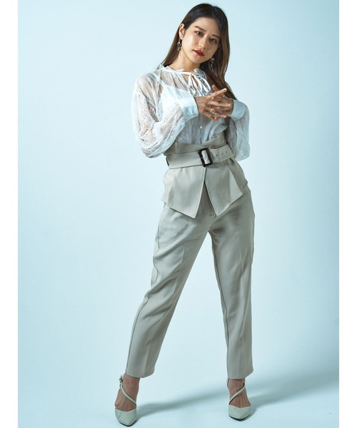 DURAS（デュラス）の「コルセット付きテーパードパンツ（その他パンツ・レディース・ライトベージュ/ブラック/チェック・FREE）」の12枚目の写真