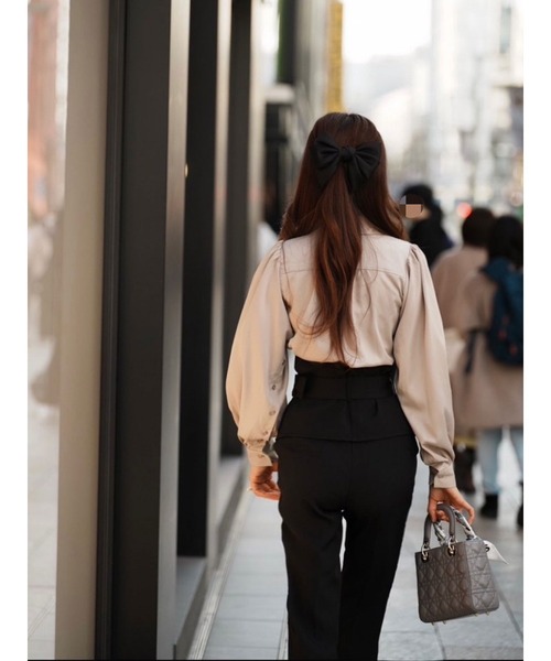 DURAS（デュラス）の「コルセット付きテーパードパンツ（その他パンツ・レディース・ライトベージュ/ブラック/チェック・FREE）」の6枚目の写真