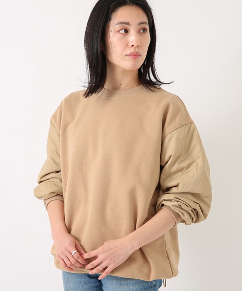 URBAN RESEARCH Sonny Label（アーバンリサーチサニーレーベル）の「袖キルティング切替スウェットプルオーバー（スウェット・メンズ・ベージュ/ブラック/グリーン・LARGE/MEDIUM）」の11枚目の写真