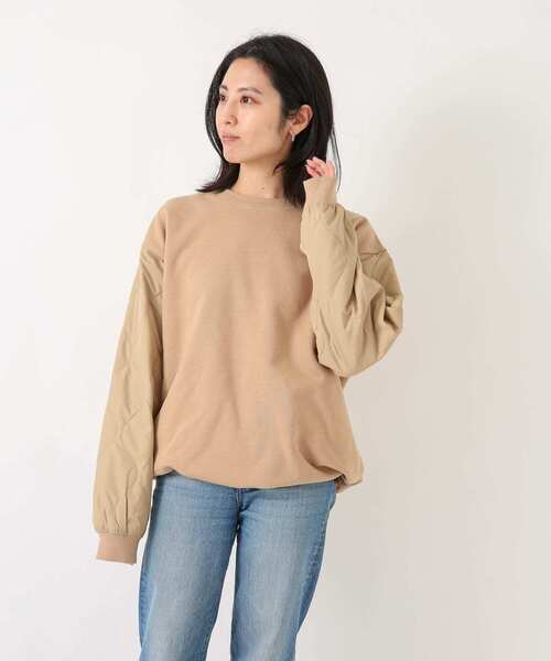 URBAN RESEARCH Sonny Label（アーバンリサーチサニーレーベル）の「袖キルティング切替スウェットプルオーバー（スウェット・メンズ・ベージュ/ブラック/グリーン・LARGE/MEDIUM）」の12枚目の写真