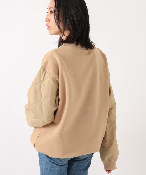 URBAN RESEARCH Sonny Label（アーバンリサーチサニーレーベル）の「袖キルティング切替スウェットプルオーバー（スウェット・メンズ・ベージュ/ブラック/グリーン・LARGE/MEDIUM）」の13枚目の写真