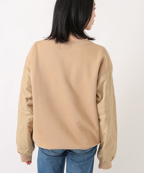 URBAN RESEARCH Sonny Label（アーバンリサーチサニーレーベル）の「袖キルティング切替スウェットプルオーバー（スウェット・メンズ・ベージュ/ブラック/グリーン・LARGE/MEDIUM）」の14枚目の写真