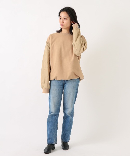 URBAN RESEARCH Sonny Label（アーバンリサーチサニーレーベル）の「袖キルティング切替スウェットプルオーバー（スウェット・メンズ・ベージュ/ブラック/グリーン・LARGE/MEDIUM）」の15枚目の写真