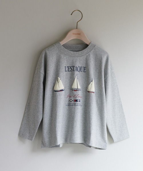 DISCOAT（ディスコート）の「【キッズ】WEB限定ヨットフクレロングスリーブTシャツ（Tシャツ/カットソー・キッズ・グレー/オフホワイト・120/130/140）」の2枚目の写真