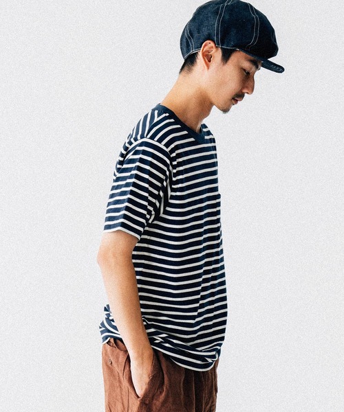 GYPSY&SONS（ジプシーアンドサンズ）の「BORDER TEE（Tシャツ/カットソー・メンズ・ネイビー/オフホワイト/アッシュグレー/ブルー・MEDIUM/LARGE）」の3枚目の写真