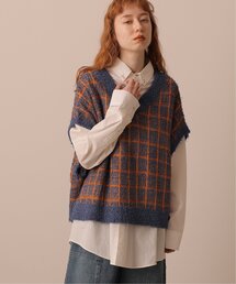 DOUBLE NAME | チェックニットベスト(ベスト)