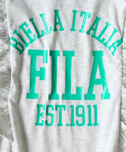 antiqua（アンティカ）の「FILAロゴ入りフリルトップス（Tシャツ/カットソー・キッズ・オートミール/ネイビー・130/140/150/160）」の5枚目の写真