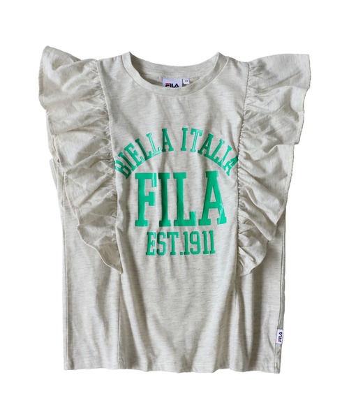 antiqua（アンティカ）の「FILAロゴ入りフリルトップス（Tシャツ/カットソー・キッズ・オートミール/ネイビー・130/140/150/160）」の7枚目の写真