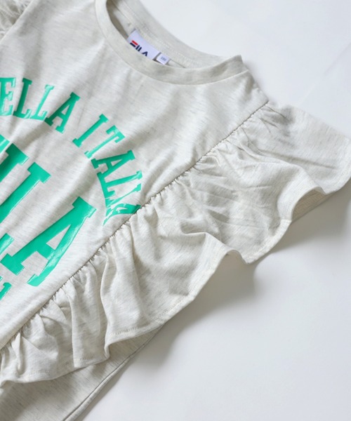 antiqua（アンティカ）の「FILAロゴ入りフリルトップス（Tシャツ/カットソー・キッズ・オートミール/ネイビー・130/140/150/160）」の6枚目の写真