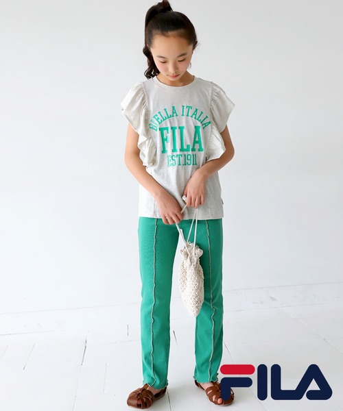 antiqua（アンティカ）の「FILAロゴ入りフリルトップス（Tシャツ/カットソー・キッズ・オートミール/ネイビー・130/140/150/160）」の14枚目の写真