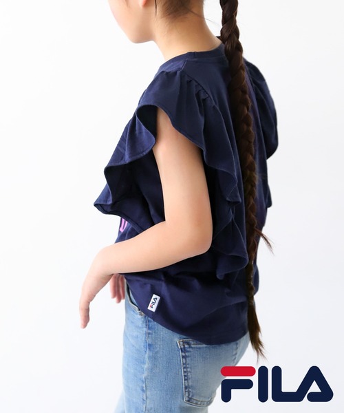 antiqua（アンティカ）の「FILAロゴ入りフリルトップス（Tシャツ/カットソー・キッズ・オートミール/ネイビー・130/140/150/160）」の18枚目の写真