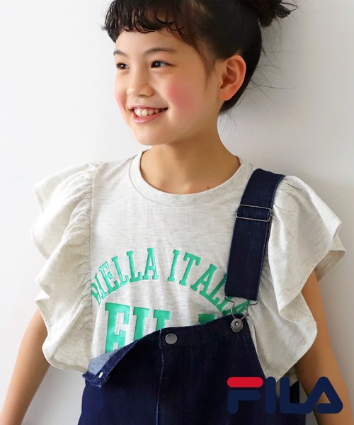 antiqua（アンティカ）の「FILAロゴ入りフリルトップス（Tシャツ/カットソー・キッズ・オートミール/ネイビー・130/140/150/160）」の11枚目の写真