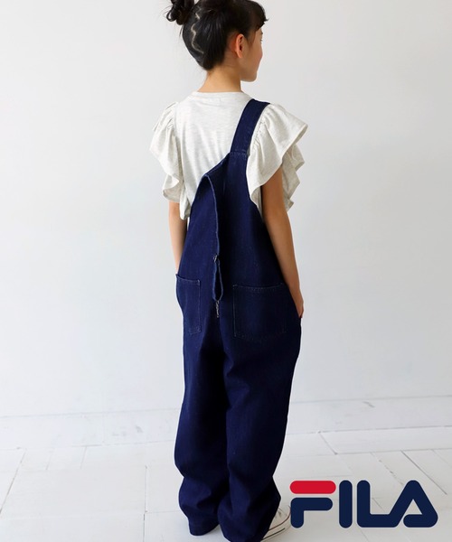 antiqua（アンティカ）の「FILAロゴ入りフリルトップス（Tシャツ/カットソー・キッズ・オートミール/ネイビー・130/140/150/160）」の12枚目の写真