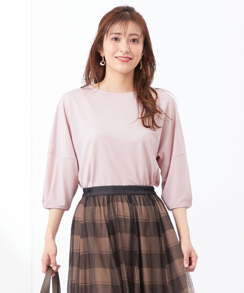 ANY SIS(エニィスィス)の「【接触冷感・UVカット】サカリバドルマンスリーブ プルオーバー(Tシャツ/カットソー・レディース・スカイブルー系/ピンク系/ホワイト系/ネイビー系・2)」の4枚目の写真