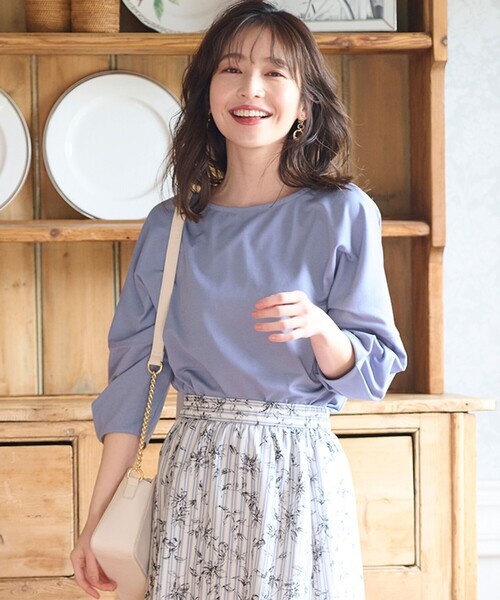 ANY SIS(エニィスィス)の「【接触冷感・UVカット】サカリバドルマンスリーブ プルオーバー(Tシャツ/カットソー・レディース・スカイブルー系/ピンク系/ホワイト系/ネイビー系・2)」の17枚目の写真