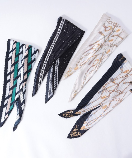 Honeys（ハニーズ）の「プリーツスカーフ（バンダナ/スカーフ・レディース・ネイビー系/ダークブルー/ブラック系その他/ベージュ・FREE）」の21枚目の写真