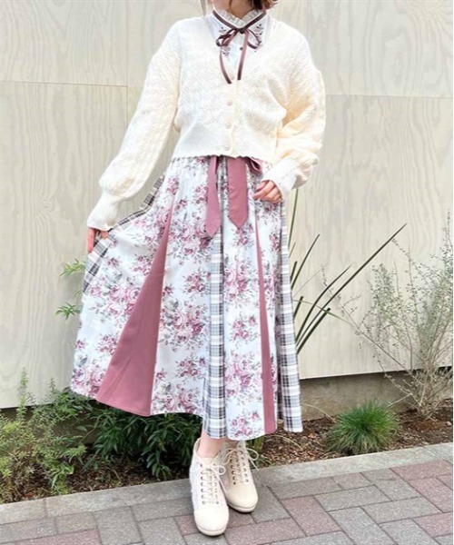 Axes femme 花柄 スカート フラワー柄レーシーロングスカート | outlet | axes femme