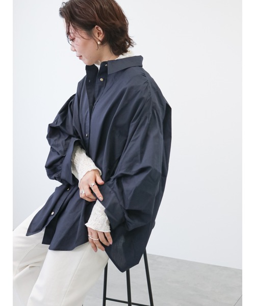 Lugnoncure（ルノンキュール）の「ボリューム袖ブラウス（シャツ/ブラウス・レディース・オフホワイト/カーキ/ネイビー・ﾌﾘ-）」の3枚目の写真