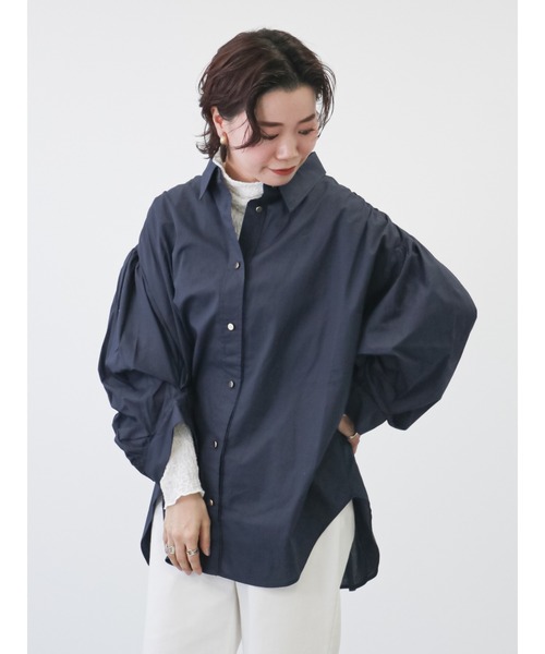 Lugnoncure（ルノンキュール）の「ボリューム袖ブラウス（シャツ/ブラウス・レディース・オフホワイト/カーキ/ネイビー・ﾌﾘ-）」の6枚目の写真