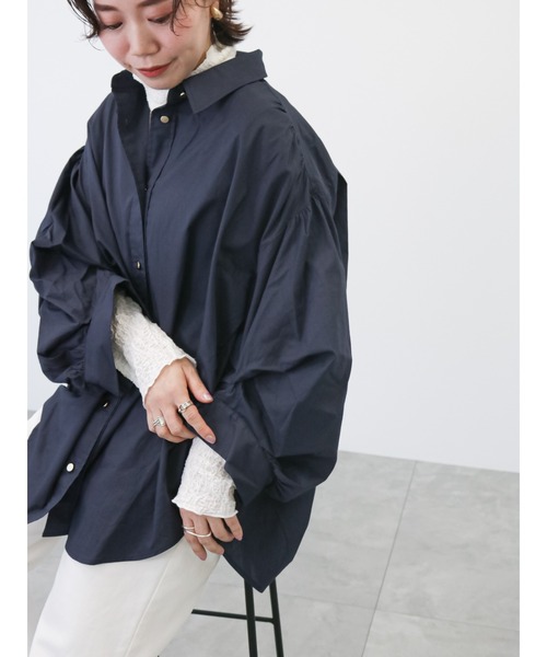 Lugnoncure（ルノンキュール）の「ボリューム袖ブラウス（シャツ/ブラウス・レディース・オフホワイト/カーキ/ネイビー・ﾌﾘ-）」の7枚目の写真