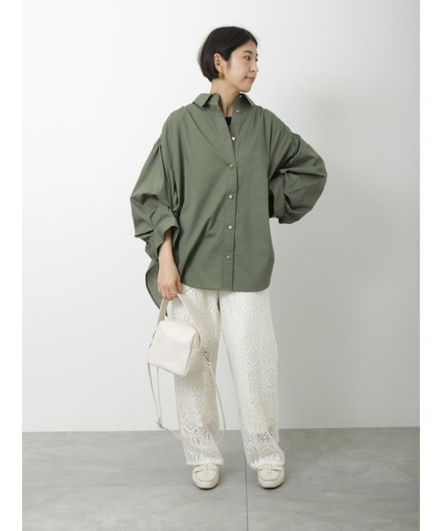 Lugnoncure（ルノンキュール）の「ボリューム袖ブラウス（シャツ/ブラウス・レディース・オフホワイト/カーキ/ネイビー・ﾌﾘ-）」の9枚目の写真