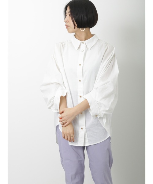 Lugnoncure（ルノンキュール）の「ボリューム袖ブラウス（シャツ/ブラウス・レディース・オフホワイト/カーキ/ネイビー・ﾌﾘ-）」の16枚目の写真