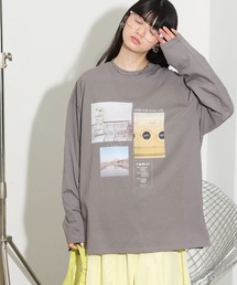 マルチフォトプリントロングスリーブTシャツ
