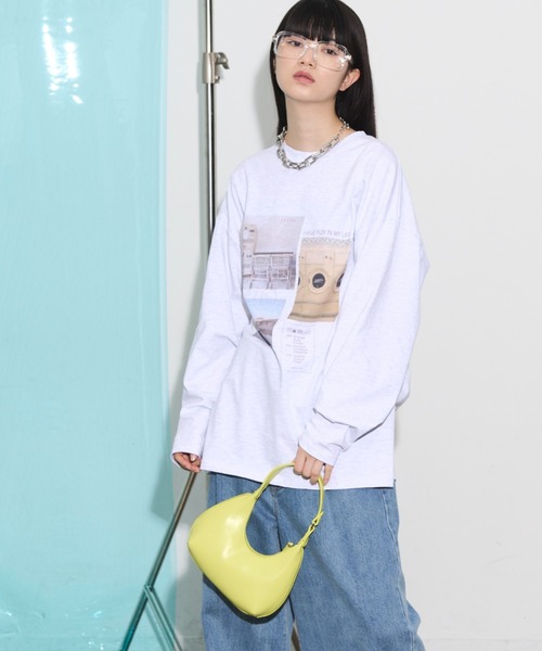 THE YOn（ザヨン）の「マルチフォトプリントロングスリーブTシャツ（Tシャツ/カットソー・レディース・グレー/チャコールグレー/オフホワイト・FREE）」の13枚目の写真