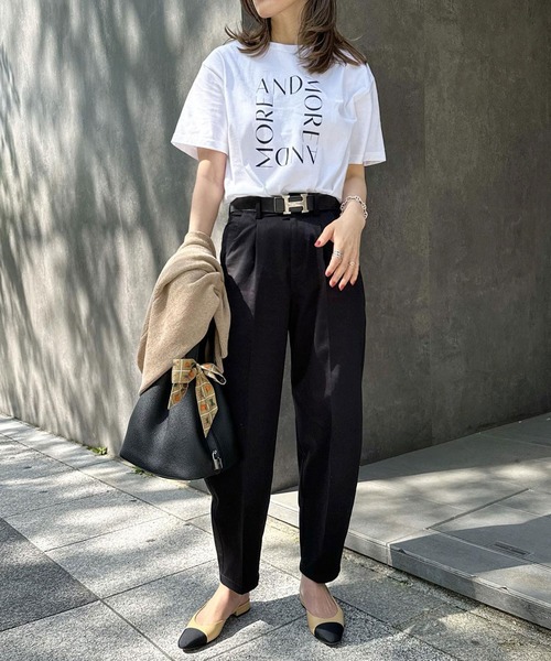 Riberry（リベリー）の「GILDAN スクエアロゴプリントT（Tシャツ/カットソー・レディース・ホワイト×ブラック/ブラック/ホワイト×シルバー・MEDIUM）」の4枚目の写真