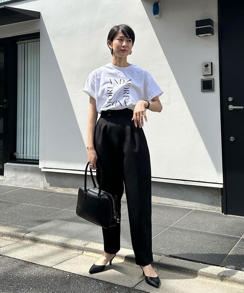 Riberry（リベリー）の「GILDAN スクエアロゴプリントT（Tシャツ/カットソー・レディース・ホワイト×ブラック/ブラック/ホワイト×シルバー・MEDIUM）」の13枚目の写真