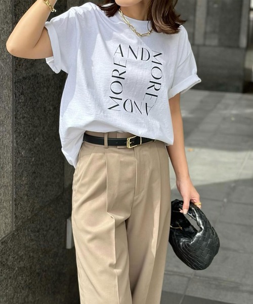 Riberry（リベリー）の「GILDAN スクエアロゴプリントT（Tシャツ/カットソー・レディース・ホワイト×ブラック/ブラック/ホワイト×シルバー・MEDIUM）」の17枚目の写真