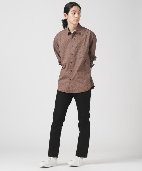 NANO universe（ナノユニバース）の「LB.04/フラワープリントシャツ 長袖（シャツ/ブラウス・メンズ・ダークオレンジ/ネイビー/グレー・S/L/M）」の6枚目の写真