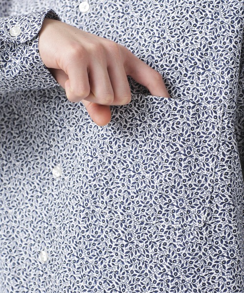 NANO universe（ナノユニバース）の「LB.04/フラワープリントシャツ 長袖（シャツ/ブラウス・メンズ・ダークオレンジ/ネイビー/グレー・S/L/M）」の9枚目の写真