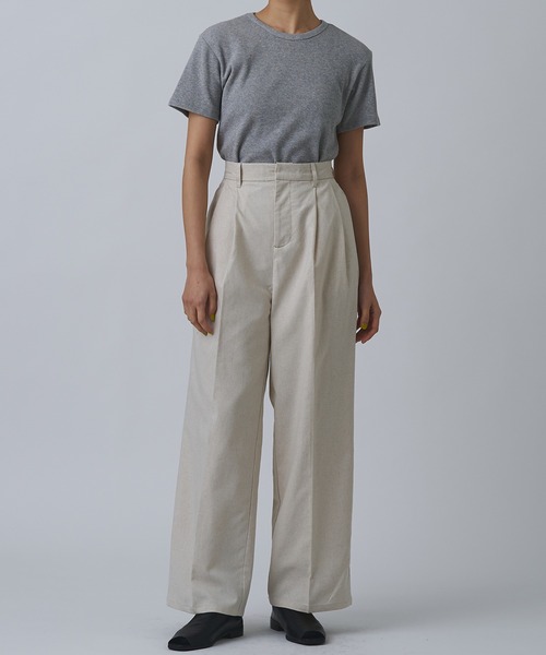 Abor(アボア)の「【Abor】ワッフルハーフスリーブTシャツ(Tシャツ/カットソー・レディース・ネイビー/グレー/クリーム/ブラック・FREE)」の10枚目の写真
