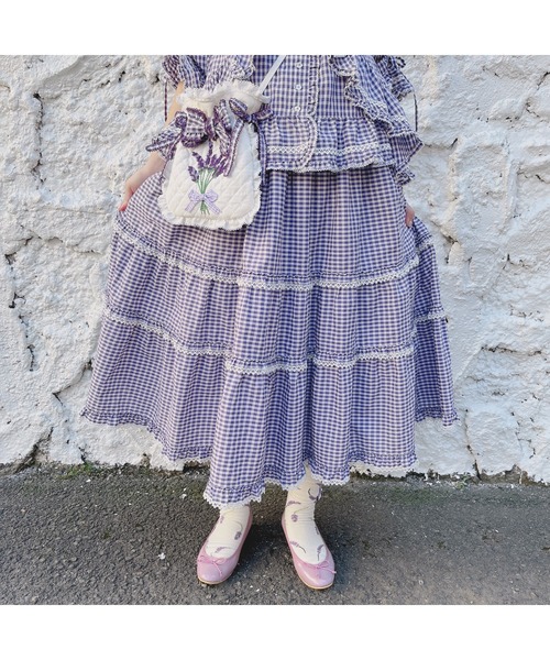 PINK HOUSE(ピンクハウス)の「ラベンダー刺繍入りキルティング PINK HOUSE(ピンクハウス)の「ラベンダー刺繍入りキルティング