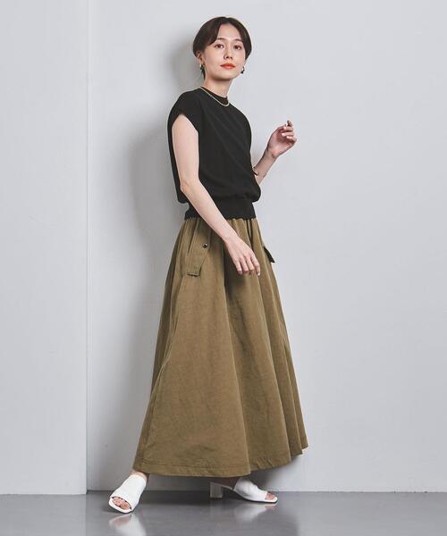 UNITED ARROWS（ユナイテッドアローズ）の「コットン ボトルネック フレンチスリーブ ニット（ニット/セーター・レディース・オフホワイト/ブラック/ダークブラウン/ピンク・FREE）」の19枚目の写真