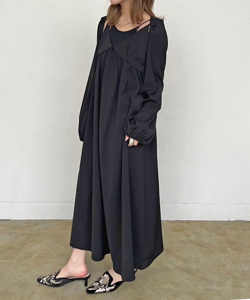 Jewelobe(ジュエローブ)の「ショートボレロ×キャミワンピ セットアップ(セットアップ・レディース・アイボリー/ブラック・FREE)」の13枚目の写真