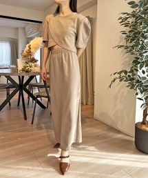 Jewelobe | カシュクールヘムクロップドトップス×スカート セットアップ(セットアップ)