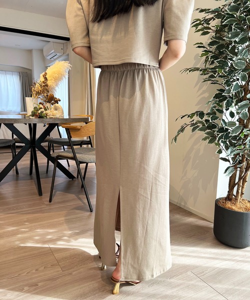 Jewelobe（ジュエローブ）の「カシュクールヘムクロップドトップス×スカート セットアップ（セットアップ・レディース・ベージュ/杢グレー/ブラック・FREE）」の13枚目の写真
