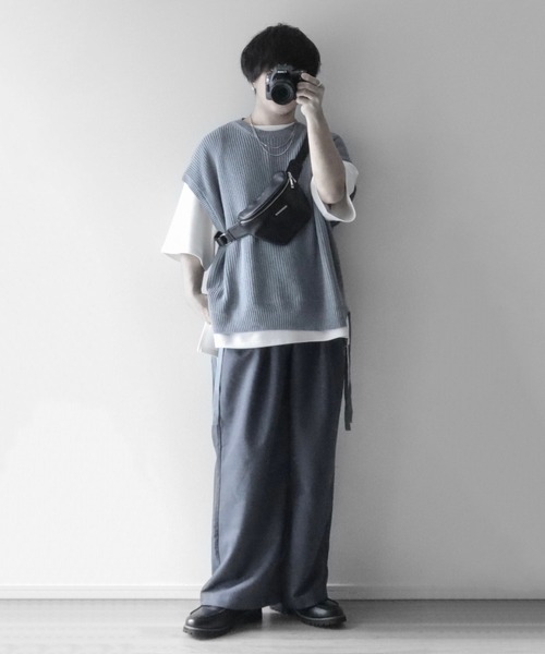 DEVICE（デバイス）の「【WEARISTA いつき×DEVICE コラボ】Rename ミニプレート フェイクレザー ウエストバッグ/ボディバッグ ショルダーバッグ（ボディバッグ/ウエストポーチ・メンズ・ブラック・FREE）」の5枚目の写真