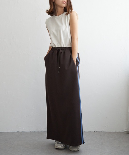 【Dion Lee】カットアウトジャージミディスカート セール】サイドラインジャージスカート（スカート）｜notch