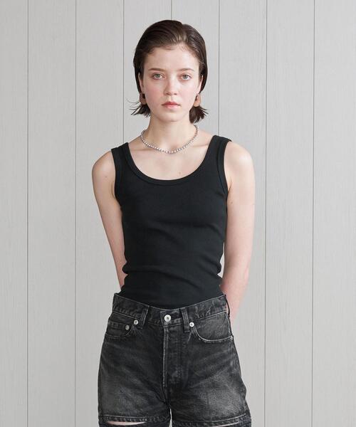 H　BEAUTY&YOUTH UNITED ARROWS（エイチビューティーアンドユースユナイテッドアローズ）の「＜H＞COTTON TANKTOP/タンクトップ（タンクトップ・レディース・ブラック/ホワイト・FREE）」の8枚目の写真