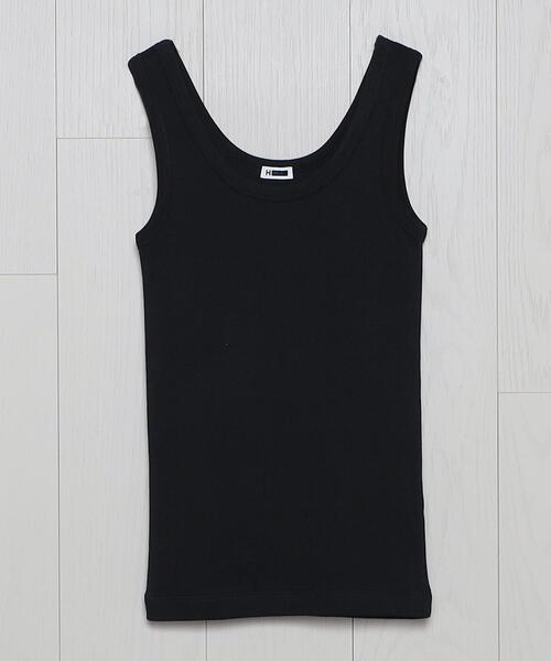 H　BEAUTY&YOUTH UNITED ARROWS（エイチビューティーアンドユースユナイテッドアローズ）の「＜H＞COTTON TANKTOP/タンクトップ（タンクトップ・レディース・ブラック/ホワイト・FREE）」の4枚目の写真
