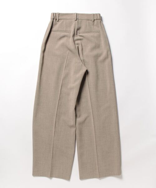 m.f.editorial（エムエフエディトリアル）の「m.f.エディトリアル レディース 麻調トラベスト ワイドパンツ ベージュ(セットアップ可能)（スーツパンツ・レディース・ベージュ・MEDIUM/S/LARGE）」の2枚目の写真