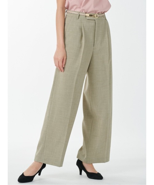 m.f.editorial（エムエフエディトリアル）の「m.f.エディトリアル レディース 麻調トラベスト ワイドパンツ ベージュ(セットアップ可能)（スーツパンツ・レディース・ベージュ・MEDIUM/S/LARGE）」の13枚目の写真