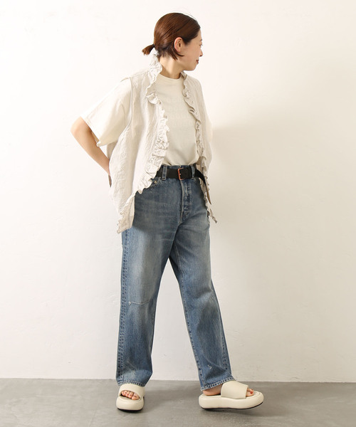 JOURNAL STANDARD LUXE(ジャーナルスタンダード ラックス)の「リネンダンガリー フリルベスト(ベスト・レディース・ベージュ/ブルー系その他・FREE)」の7枚目の写真
