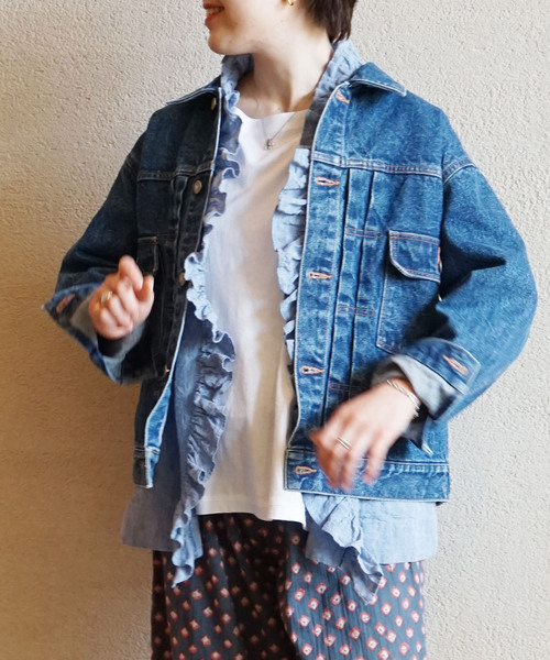 JOURNAL STANDARD LUXE(ジャーナルスタンダード ラックス)の「リネンダンガリー フリルベスト(ベスト・レディース・ベージュ/ブルー系その他・FREE)」の22枚目の写真
