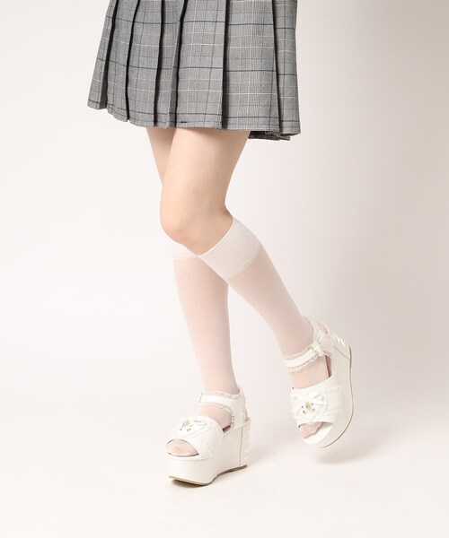 cs T&P(シーエスティーアンドピー)の「厚底ハートリボンサンダル(サンダル・レディース・ホワイト/ブラック/パープル系/ピンク系9・LL/S/M/L)」の1枚目の写真